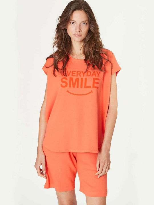 Eic-Pi Happy People Summer Women's Pyjama Top Orange