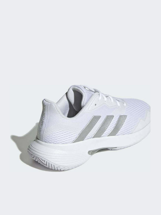 adidas Courtjam Control Women's Tennis Shoes for Hard Courts Cloud White / Silver Metallic