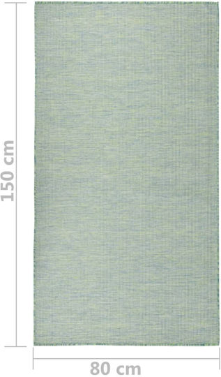 vidaXL Outdoor Runner Turquoise 80x150cm