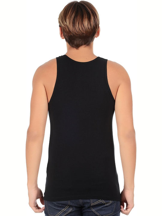 Enrico Coveri ET1002 Men's Sleeveless Undershirt Black