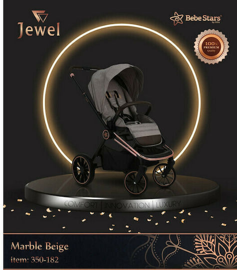 Bebe Stars Jewel Бебешка количка 3 в 1 Вулкан черно 9.4кг
