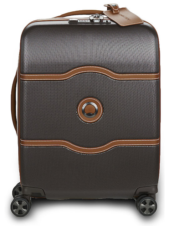 Delsey Chatelet Air 2.0 Slim Cabin Hard Brown Suitcase with 4 Wheels Height 55cm