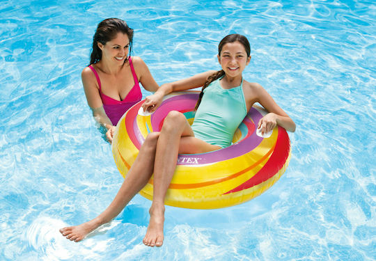 Intex Swirly Whirly Tubes Kids' Swim Ring with Handles and Diameter 91cm. from 9 Years Old Purple Swirly Whirly