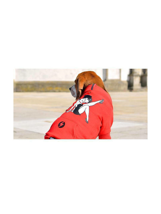 Dashi Sweatshirt Vintage Betty T-shirt Dog in Red color XS 25.5cm.