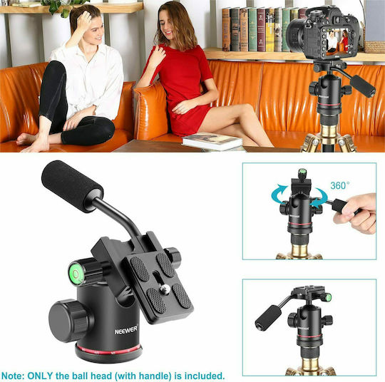 Neewer 360 Degree Panoramic Tripod Ball Head with Handle and 1/4" Screw Plate Κεφαλή - Φωτογραφική