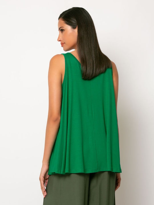 Noobass Women's Summer Blouse Sleeveless Green