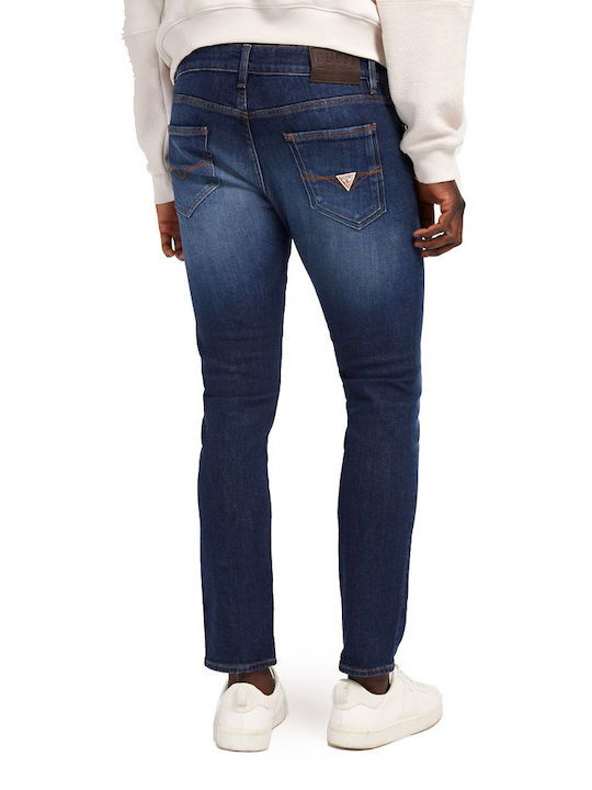 Guess Miami Pantaloni de Bărbați din Jean în Croială Skinny Albastru marin