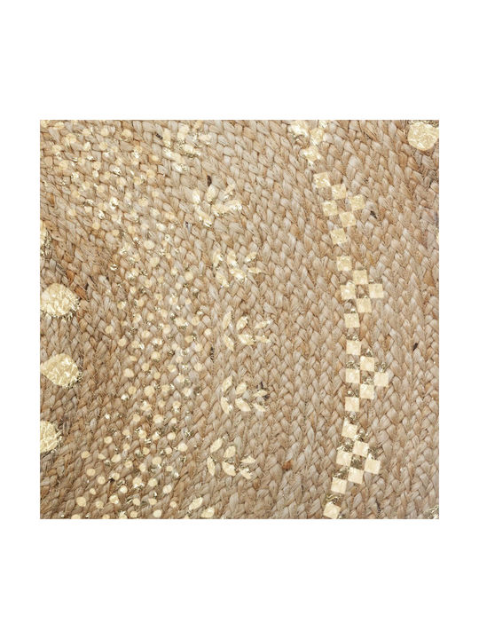 Atmosphera Round Summer Wicker Rug Gold Diameter 115cm