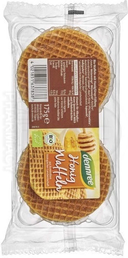 Dennree Βιολογική Βάφλα Honey 175gr