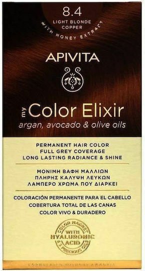 Apivita My Color Elixir Βαφή Μαλλιών Χωρίς Αμμωνία 8.4 Ξανθό Ανοιχτό Χάλκινο 50ml