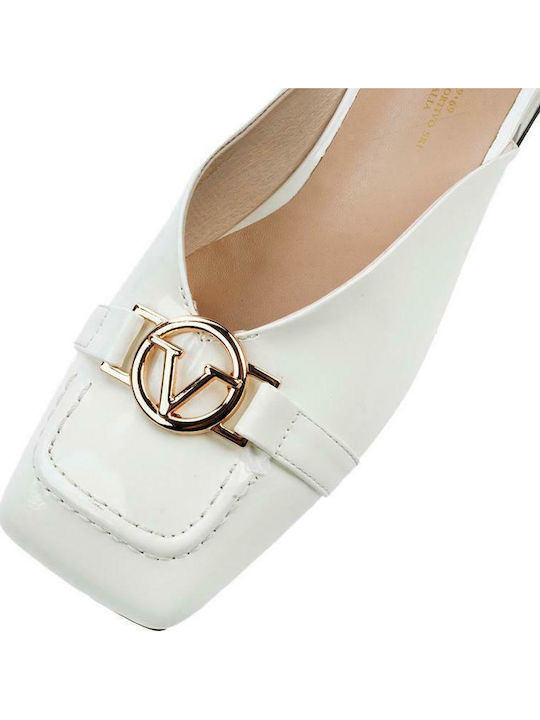 Flat Δερμάτινα Mules σε Λευκό Χρώμα
