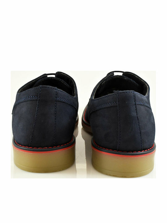 111-3 Leder Herren Freizeitschuhe Blau