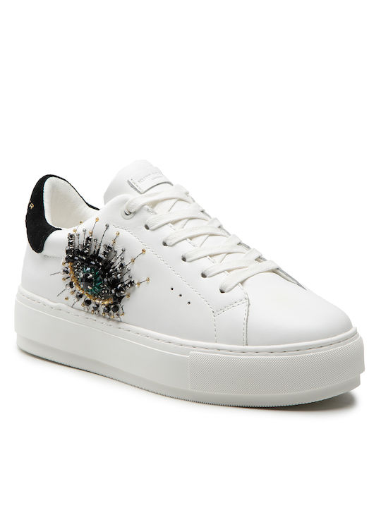 Kurt Geiger Laney Eye Γυναικεία Flatforms Sneakers Λευκά