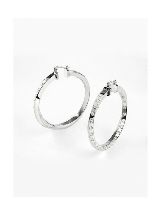 Guess Don't Lie Earrings Hoops made of Steel with Stones