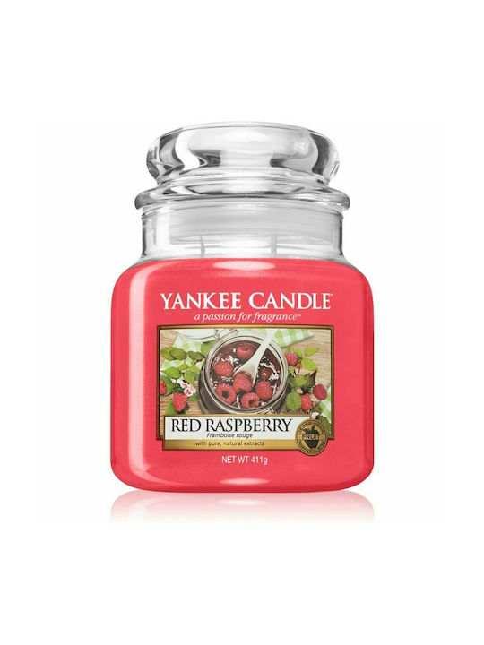 Yankee Candle Scented Candle Jar with Scent Red Raspberry Red 411gr 1pcs