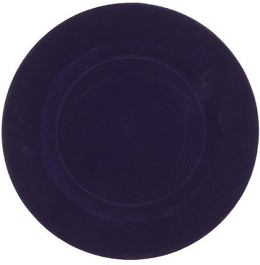 Inart Dekorative Platte Rund Kunststoff Purple 1Stück 33x33x2cm