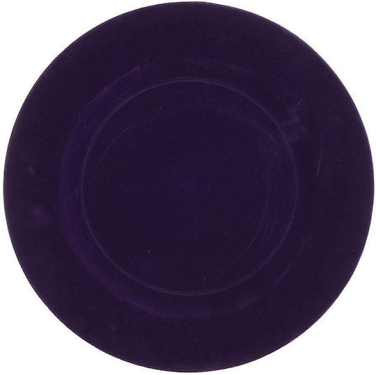Inart Round Plastic Decorative Platter Purple 33x33x2cm