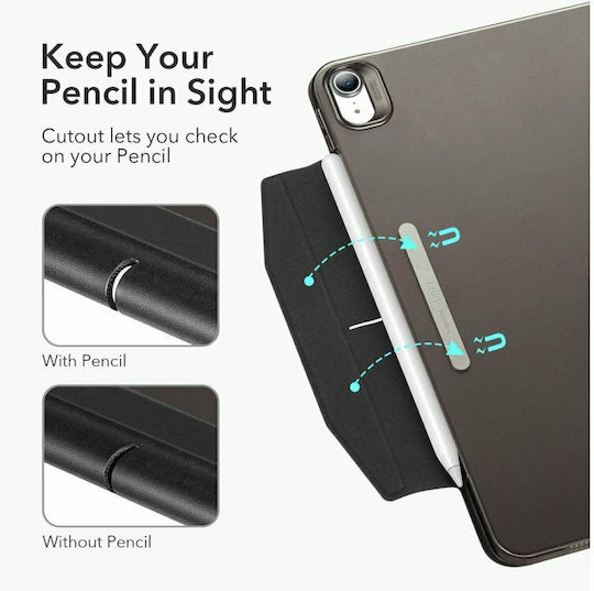 ESR Ascend Flip Cover Δερματίνης / Σιλικόνης Μαύρο (iPad Air 2020/2022)