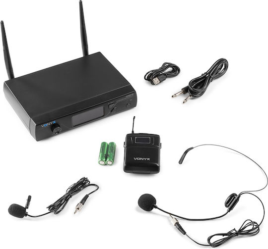 Vonyx WM61B Σετ Ασύρματο Πυκνωτικό Μικρόφωνο Κεφαλής για Φωνητικά