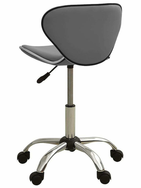 Office Desk Stool with Backrest Gray 46.5x48.5x69.5cm