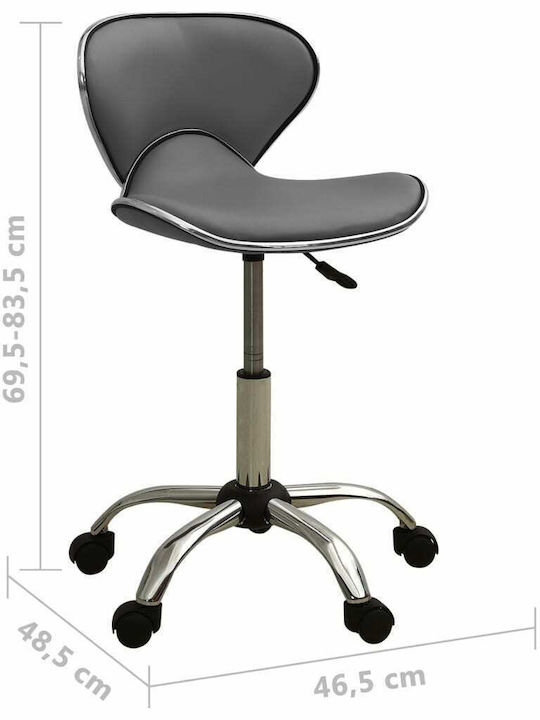 Office Desk Stool with Backrest Gray 46.5x48.5x69.5cm