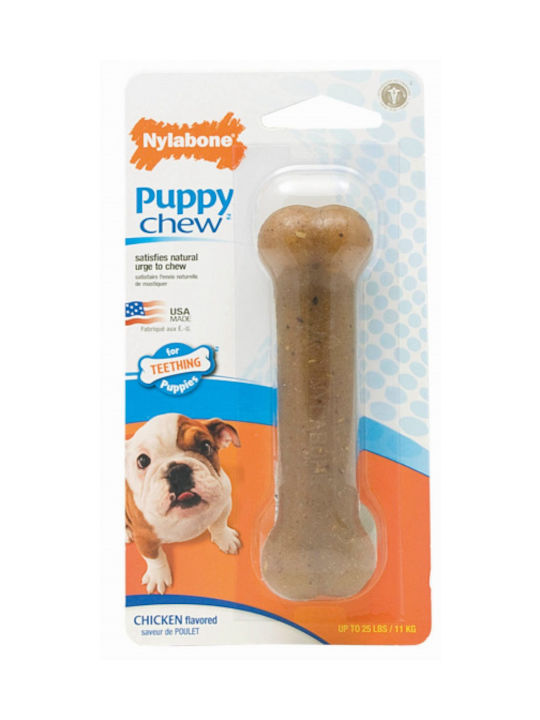 Nylabone Puppy Chicken Παιχνίδι Κόκκαλο για Κουτάβι Μασητικό με Γεύση Κοτόπουλο Small Καφέ