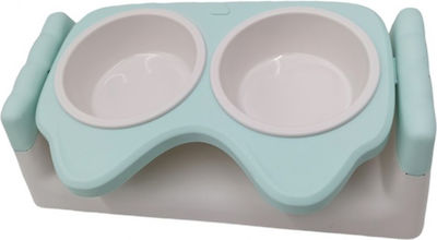 Rolinger Plastic Bowls Dog Food & Water Blue