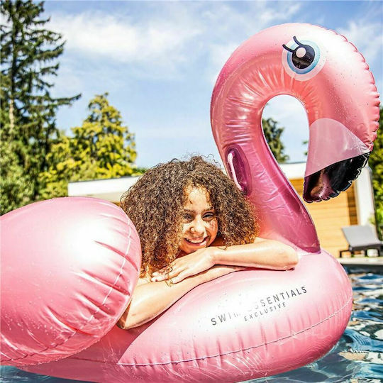 Swim Essentials Swim Essentials Φουσκωτό Ride On Θαλάσσης Flamingo με Χειρολαβές Ροζ 150cm