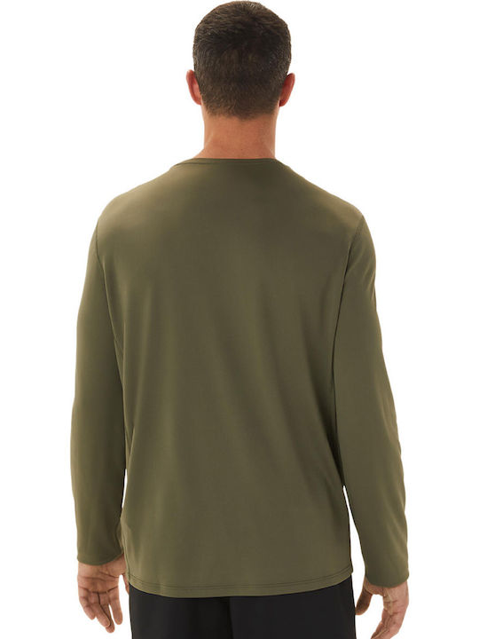 Long Sleeve Athletic Blouse Khaki