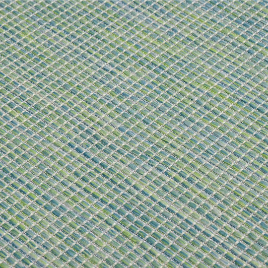 vidaXL Teppich Außenbereich Rechteckig Synthetisch,Polyester/Cotton/Leather WeaveTurquoise