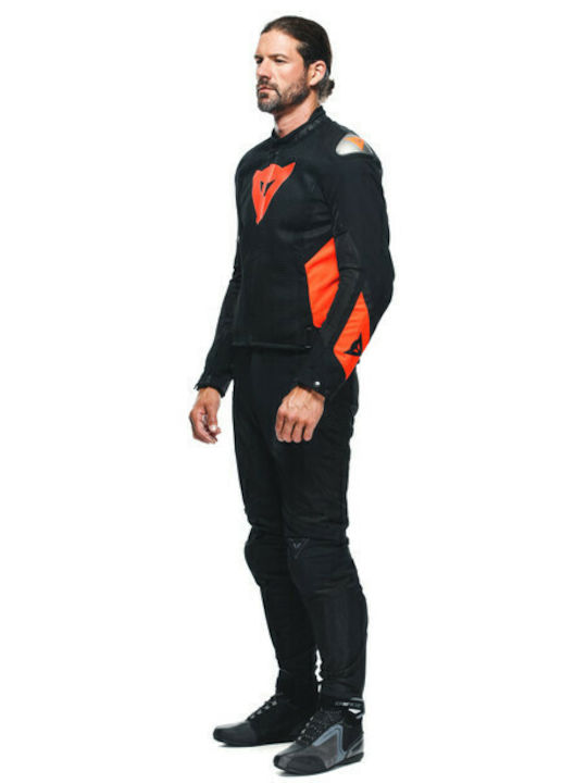 Dainese Energyca Air Tex Ανδρικό Μπουφάν Μηχανής 4 Εποχών Black/Fluo Red