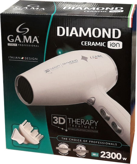 GA.MA Diamond Ceramic Hair Dryer with Diffuser 2300W