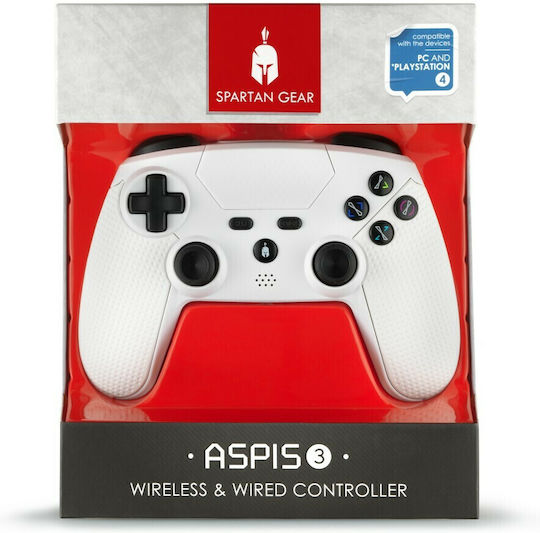 Spartan Gear Aspis 3 Ασύρματο Gamepad για PS4 Λευκό
