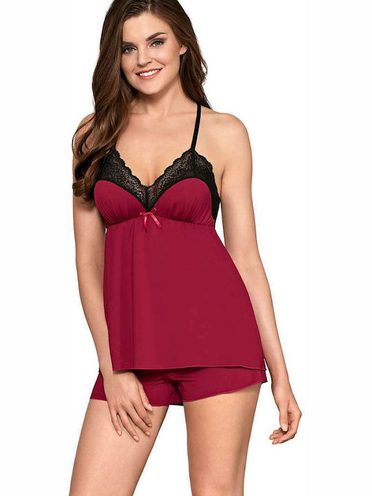 Babell Sommer Babydoll Burgundisch