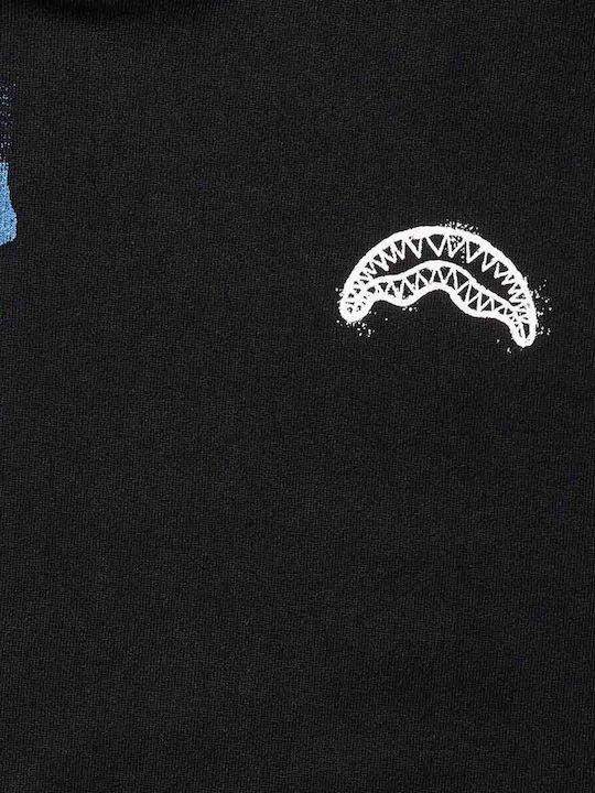 Wide Paint Sweatshirt mit Kapuze Schwarz