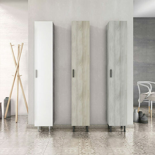Drop Luna Floor Laccato Glossy Bathroom Column Cabinet L30xD27xH184cm Gray