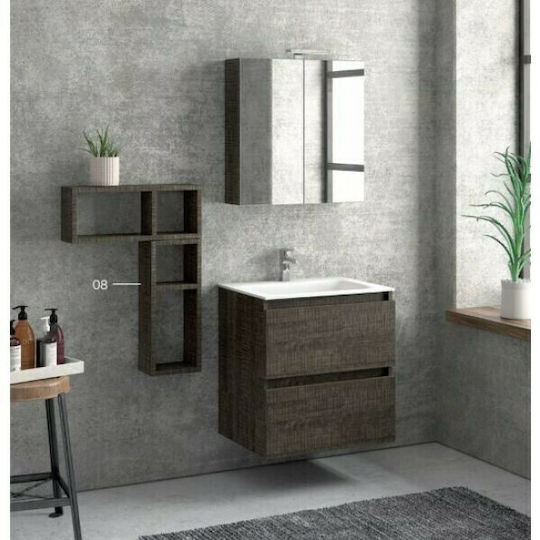 Karag Today 60 Countertop with Sink Matte Lacquer L58.5xW45xH63cm Red