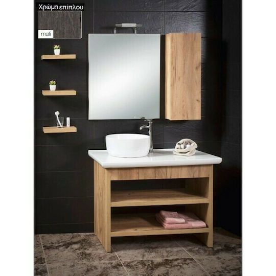 Adamidis Trapezio 105X Шкаф със Мивка Д98xШ48xВ75см Дъб