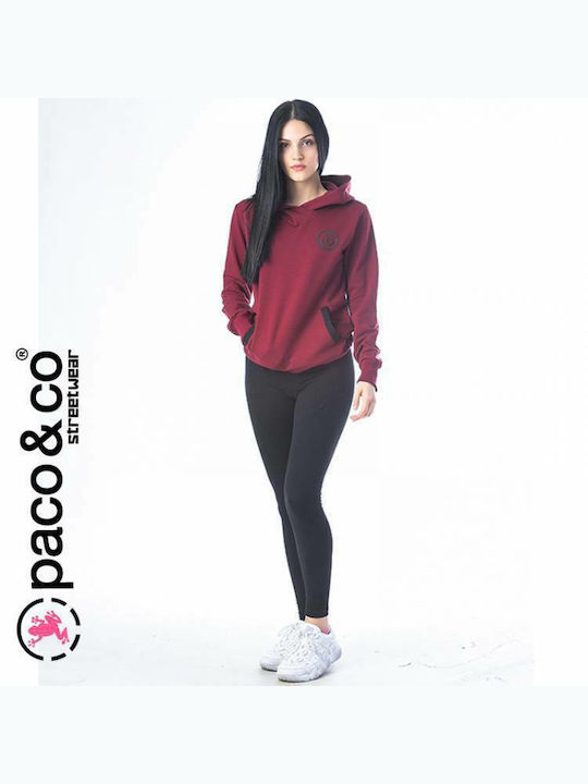 Paco & Co Women's Hooded Sweatshirt Burgundy