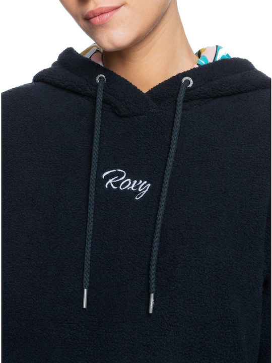 Call Me Χειμερινή Γυναικεία Fleece Μπλούζα Μακρυμάνικη με Κουκούλα Navy Μπλε