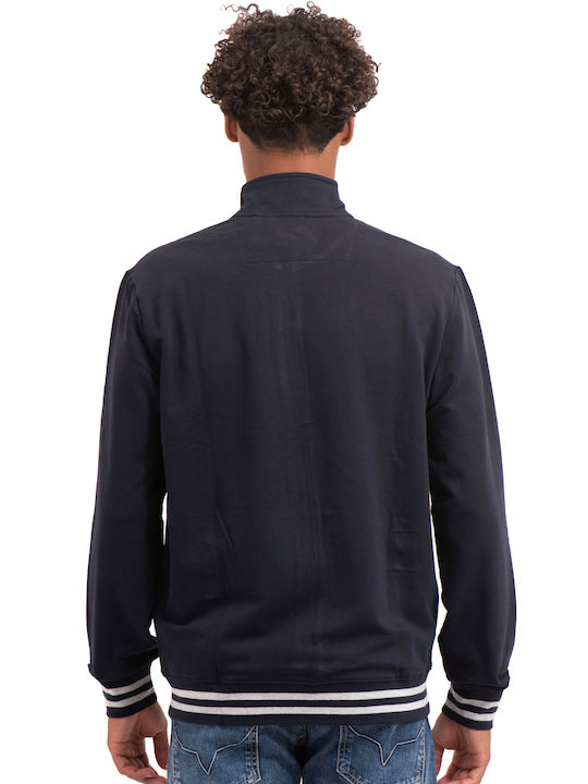 Guess Men's Sweatshirt Jacket with Pockets Navy Blue