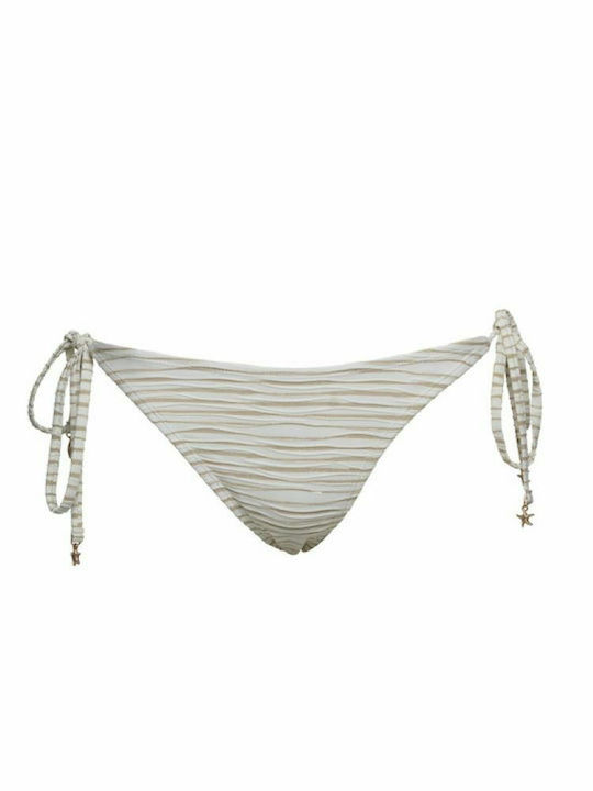 Niki Bikini Slip cu Dantelă Alb