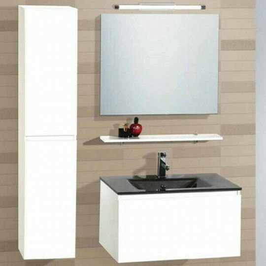Pro Bagno Timaia 907B Countertop with Sink & Mirror with Light L75xW42xH46cm White