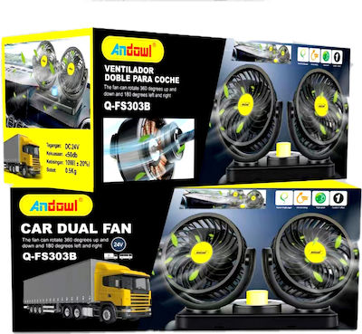 Andowl Double Car Fan 24V