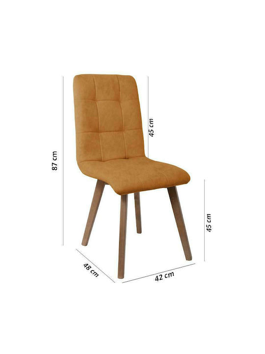 T-17 Dining Room Fabric Chair Yellow 42x48x87cm