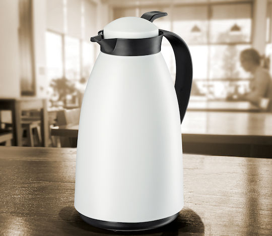 Cilio Imola Thermosflasche Glas 1lt Weiß