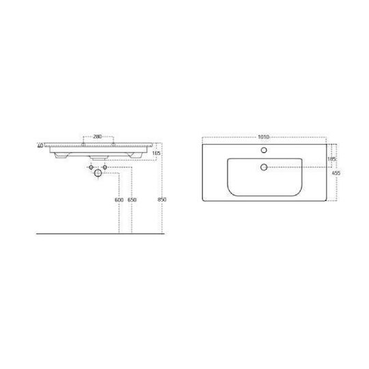 Drop Instinct 80 Waschtisch mit Waschbecken & Spiegel Melamin L75.5xB43.5xH60cm Smoked Oak