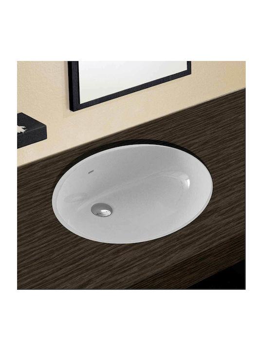 Serel Υποκαθήμενος Νιπτήρας Πορσελάνης 58x43.5x9.5cm Λευκός