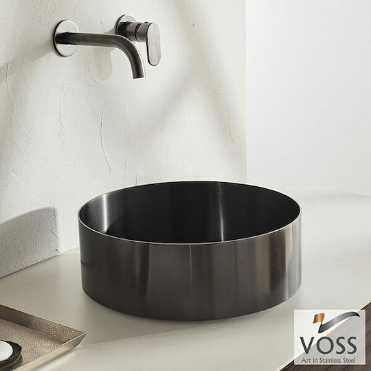 Voss Luna Επικαθήμενος Νιπτήρας Inox 33x33x13cm Inox