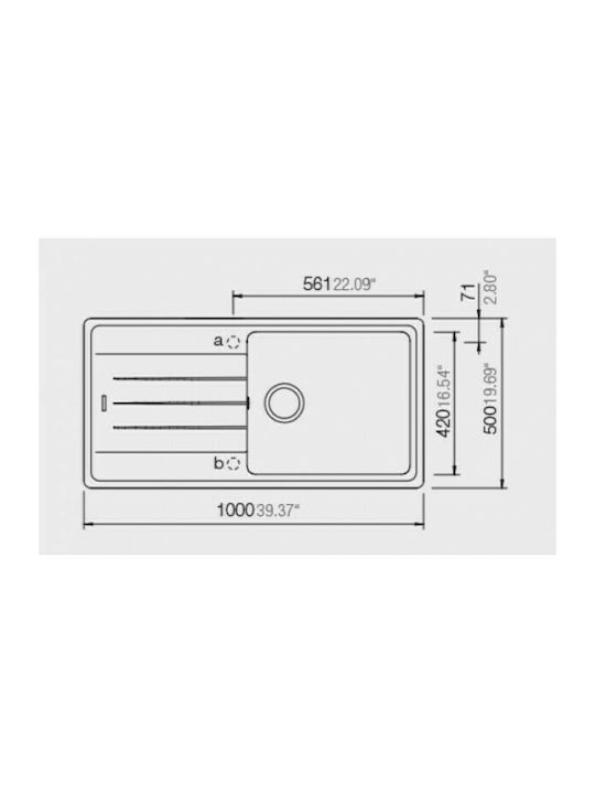 Schock Cristalite Element 110-31100-1441 Drop-In Мивка от Синтетичен Гранит Ш100xД50см Croma
